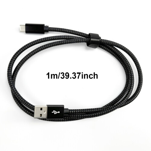 USB-A 2.0-zu-USB-C-Kabel mit 3A-Schnellladung Black 1 m 1