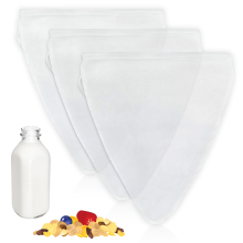 Strecurătoare reutilizabilă din tifon, format din 3 piese, mâner din oțel inoxidabil, material nailon inodor, pentru cafea, sucuri, filtrare