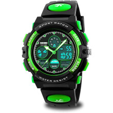 Montre électronique de sport pour enfants (garçons et filles de 5 à 16 ans), étanche à 50 m, résistante aux chocs, mouvement à quartz.