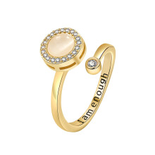 Verstellbarer offener Ring mit drehbarer runder Verzierung Gold