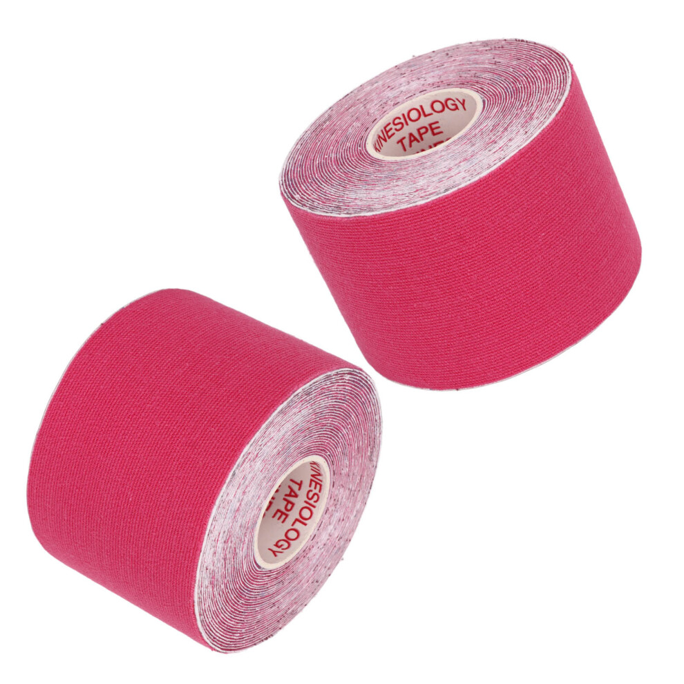 Red 2Pcs Rose Athletic Kinesiology Tape 5Cm X 5M Muscle Protector
