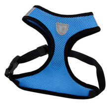 Imbragatura regolabile in mesh blu per cani con guinzaglio da 1,2 m per allenamento all'aperto