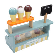 Kiefernholz-Eisdielen-Spielset, Kinderspielzeug zum Spielen für Kinder ab 36 Monaten