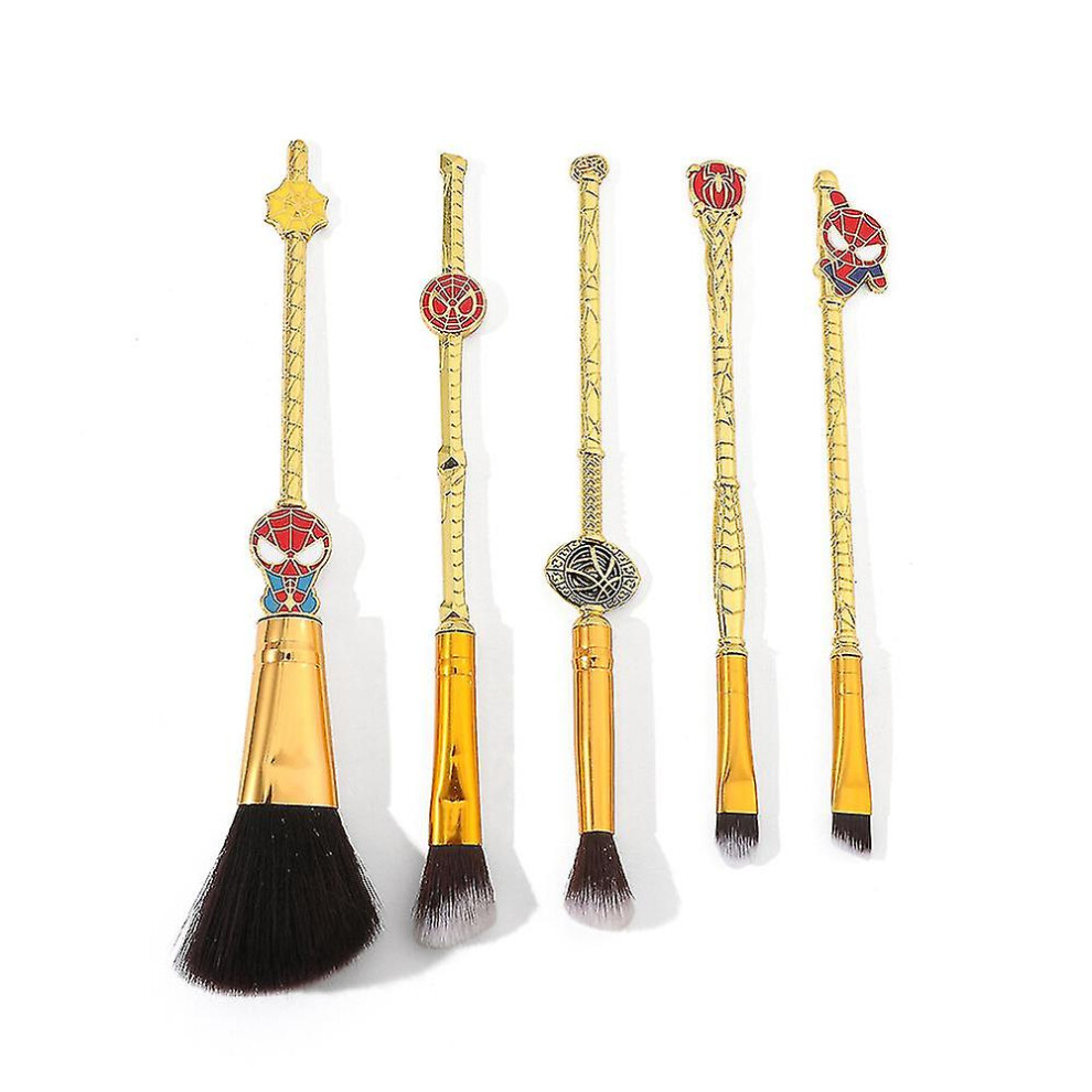 Wizard Wand Makeup Brushes, 5pcs Soft Synthetic Fibers Bristles for Professional Foundation, Powder, Eye Shadow Application with Comfortable Grip,