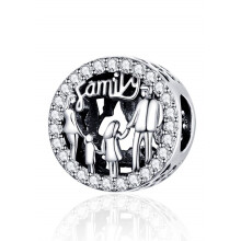 Perfect cadeau voor moeders: kralen van stralend 925 sterling zilver met ingelegde zirkonia, modern design, bedeltjes met de tekst 'Eeuwige Belofte'.