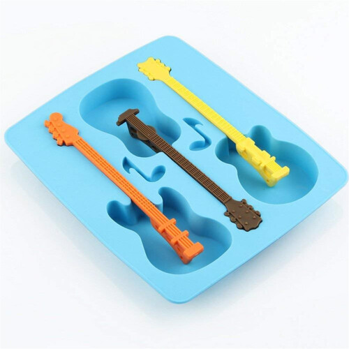 Μηχανή για παγάκια με θέμα την κιθάρα, αντικολλητική φόρμα, σιλικόνη τροφίμων, 1