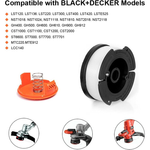 Ανταλλακτικό καρούλι για Black and Decker, κορδόνι ζιζανιοκτόνου υψηλής ποιότητας, 1