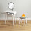 Homcom HOMCOM Dressing Table Vanity Set Make Up Desk with Mirror & Stool White 3