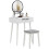 Homcom HOMCOM Dressing Table Vanity Set Make Up Desk with Mirror & Stool White 2