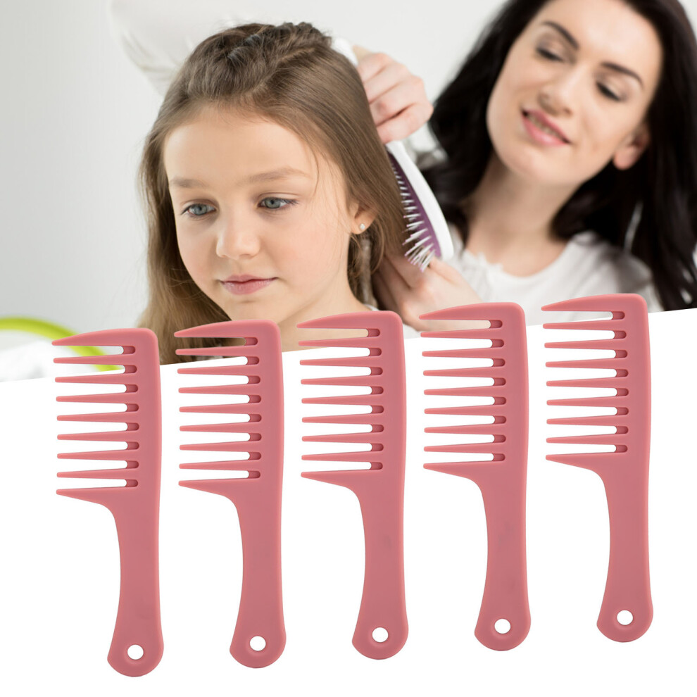 Unisex 5Pcs Wide Tooth Comb Set, Anti-Static, Ergonomic Handle, 16.2X4.8cm
