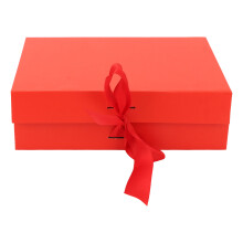 Scatola regalo di lusso con robusto coperchio magnetico, carta lucida, facile da assemblare, colore puro, 23x17x7 cm, resistente e riutilizzabile,