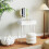Homcom HOMCOM Modern Dressing Table w/ 2 Drawers Round Mirror for Bedroom White 6