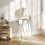 Homcom HOMCOM Modern Dressing Table w/ 2 Drawers Round Mirror for Bedroom White 8