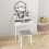 Homcom HOMCOM Dressing Table Vanity Set Make Up Desk with Mirror & Stool White 6