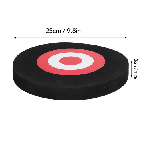 Archery Moving Target EVA Round Practice Target 25cm Black Red with 2 Papers 1