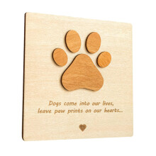 Wood Pet Dog Puppy Memorial Card Ornaments Pet Card For Home And Desktop Decoration Pet Card Wood Wooden Pet Memorial
