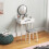 Homcom HOMCOM Dressing Table Vanity Set Make Up Desk with Mirror & Stool White 8