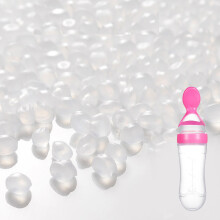 Soft BPA-Free Elastic Baby Feeder with Spoon Shape for Easy Eating - Pink
