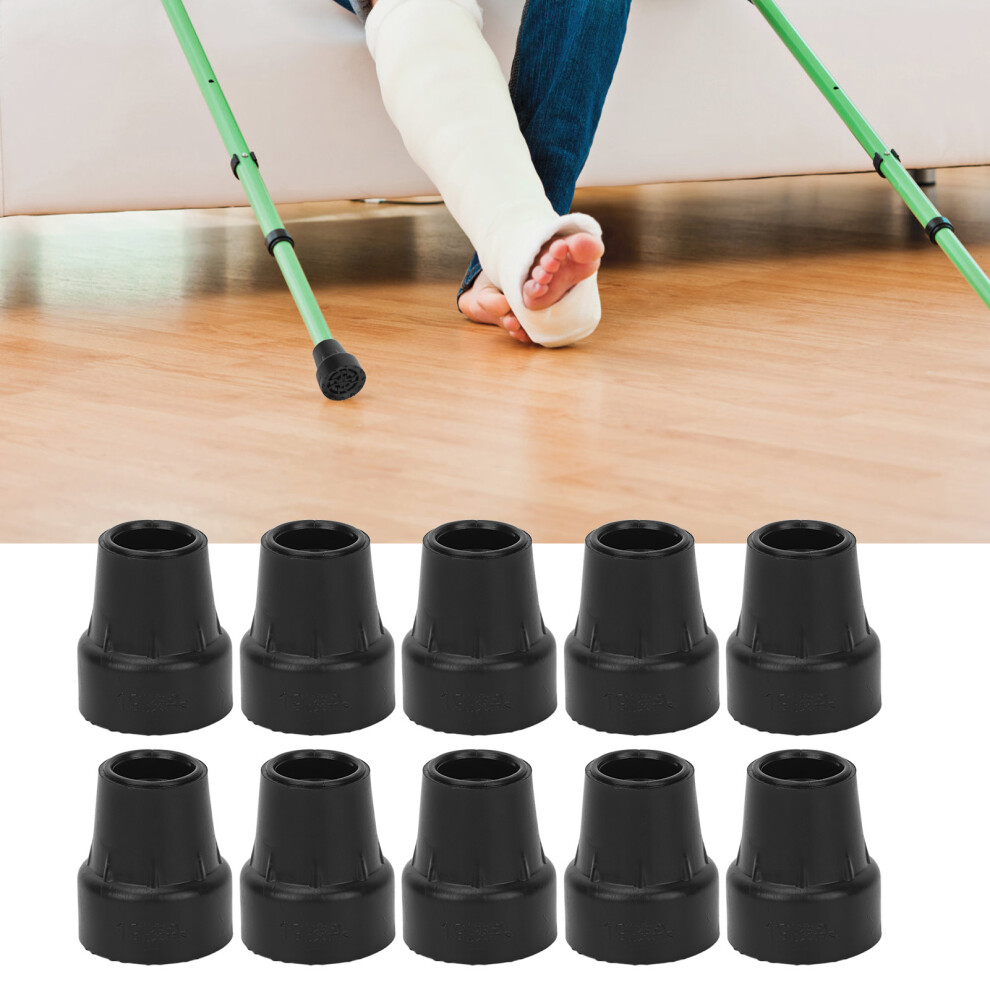 Black 10Pcs 19Mm Universal Crutch Tip Rubber For Slip Resistance