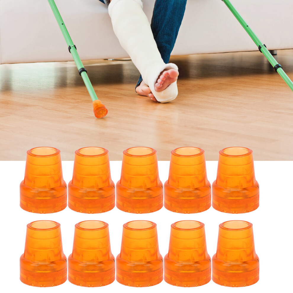 Orange Heavy Duty 19Mm Rubber Cane Tips - 10Pcs Universal Fit