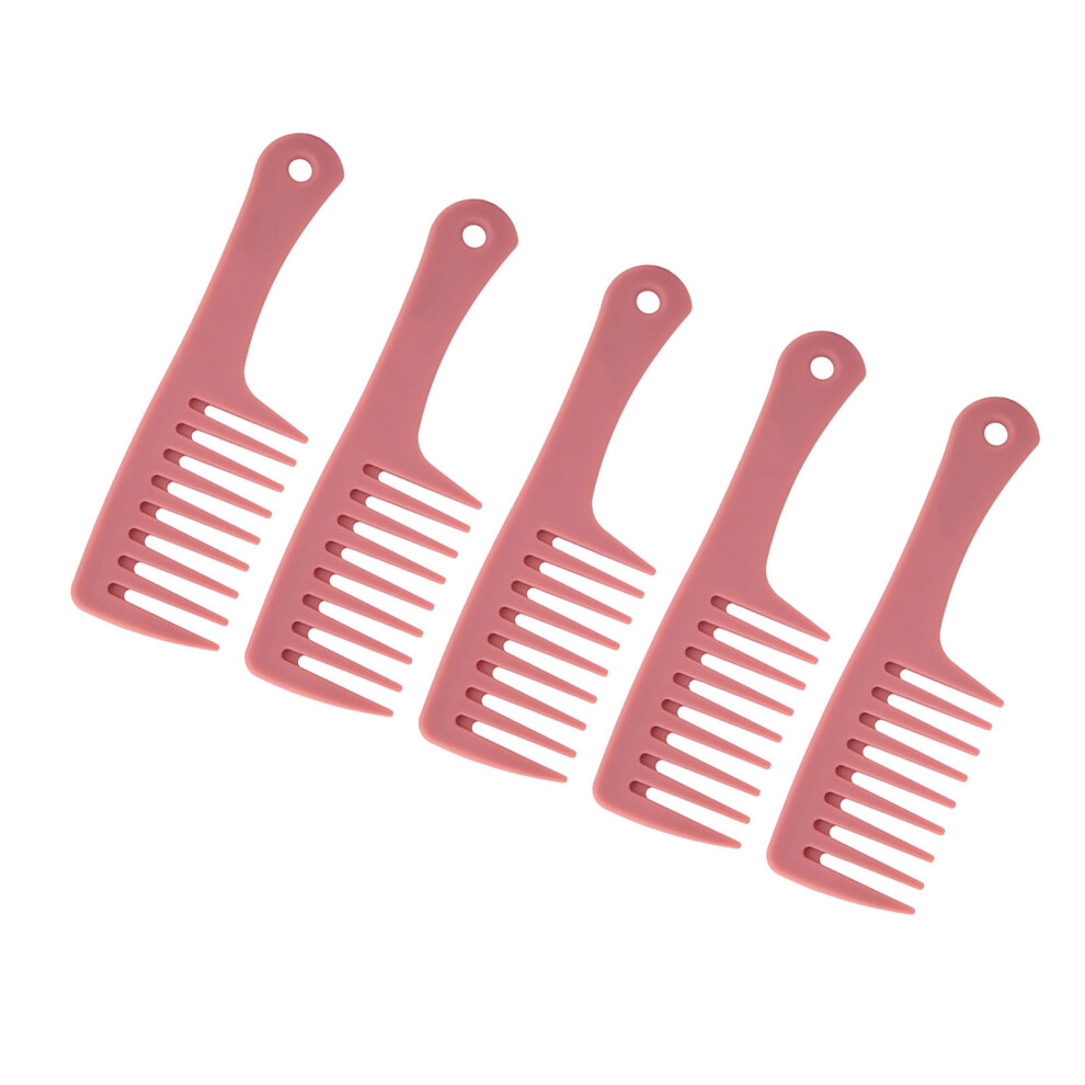 5Pcs Wide Tooth Anti-Static Hair Combs Ergonomic Handle 16.2cm