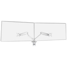 Mars Gaming MARM-PRO2 Supporto per Doppio Monitor con Doppio Pistone a Gas per Schermi Fino a 27" Movimento Articolato a 360 Bianco