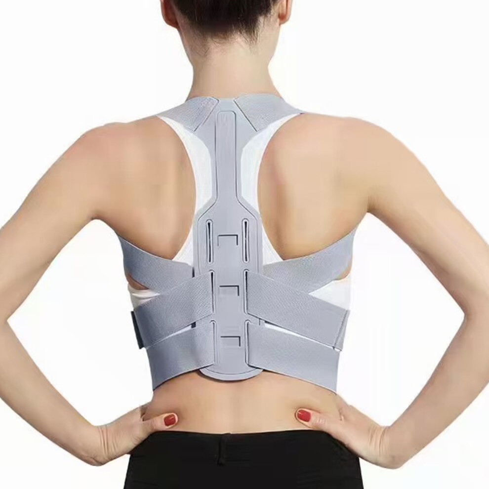 Comfortable Gray Back Brace Posture Corrector for Women Men M