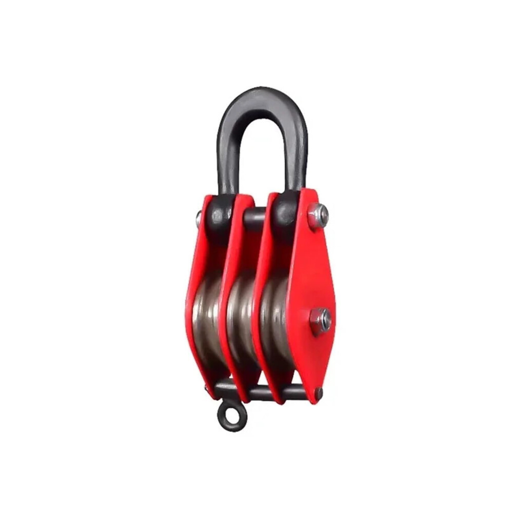 Pulley Wheel Load Capacity 0.5Ton Strength Lifting Crane Hoist Single Wheel Pulley Multi Wheel Pulley Block Lifting Block Pulley Block(Red) 9426802552591