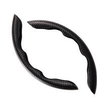 2pcs Carbon Fiber Steering Wheel Cover 38cm Anti Slip Wear Resistant