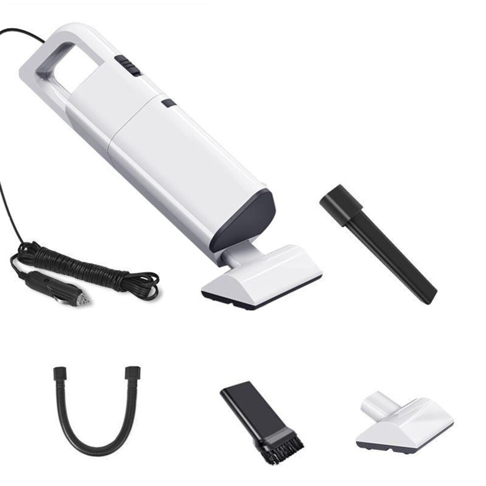 Wired Car Vacuum Cleaner, Portable Pet Hair Suction, Abs & Electron Material White 7691372271407