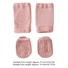 Ensemble de chaussettes avec genouillères pour bébé, rose, taille S (0-1 an), antidérapantes, pour apprentissage de la marche et la marche