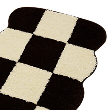 Black White Plaid Runner Rug 40x120cm Stain-Resistant Water-Absorbent