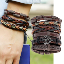 6-teiliges Set geflochtener Seilarmbänder, DIY-Kit, 17–18 cm