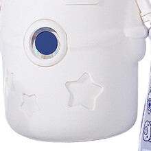 Taza térmica de acero inoxidable al vacío de 500 ml con tapa blanca