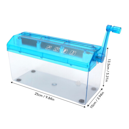Plastic Manual Paper Shredder A4 Cutting Machine for Office, Blue 2
