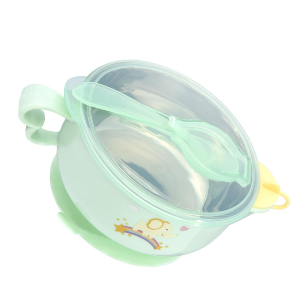 Baby Suction Bowl with Spoon NonSlip Base Toddler Self Feeding Training Set Easy Clean