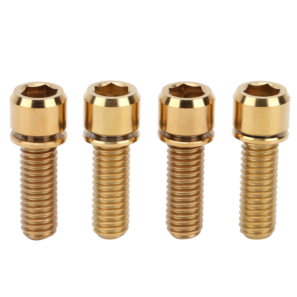 Titanium Alloy Hex Bolts With Washer, High Strength Bike Bolts For Mountain And Road Bicycle, Lightweight And Will Not Rust Fastening Hardware, Aerosp 9463374157564