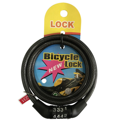 Secure 4-Digit Resettable Steel Cable Lock, 6MM1100MM Black 2