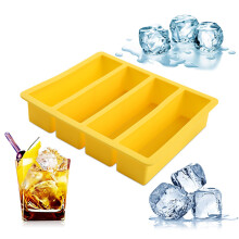 Bandejas para cubitos de hielo sin plomo inspiradas en cristales, diseño de topografía de montaña, 4 piezas, moldes de hielo de fusión lenta para