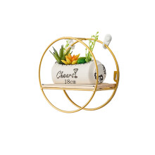Decorative Shelf For Nail Salon, Vintage Style Floating Shelves With Iron And Wood Design, Smooth Surface And Strong Load Bearing, Wall Mounted
