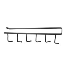 Under Cabinet Organizer, Drilling Free Heavy Duty Iron Hooks, Space Saving Multifunction Hanger for Easy Installation (Cabinets Up to 0.2in Thick)