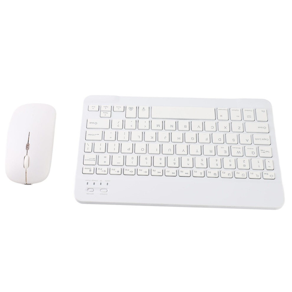 Thin Bluetooth Keyboard + Mouse Combo 10 Inch Rgb Backlit White 6911372278048
