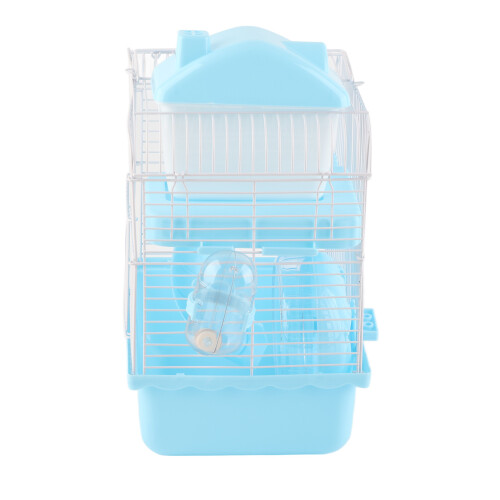 2 Tier Large Hamster Cage with High Chassis, Blue, Plastic & Wire 1