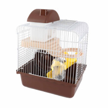 Brown 2 Layer Hamster Habitat Cage for Small Pets High Chassis Design