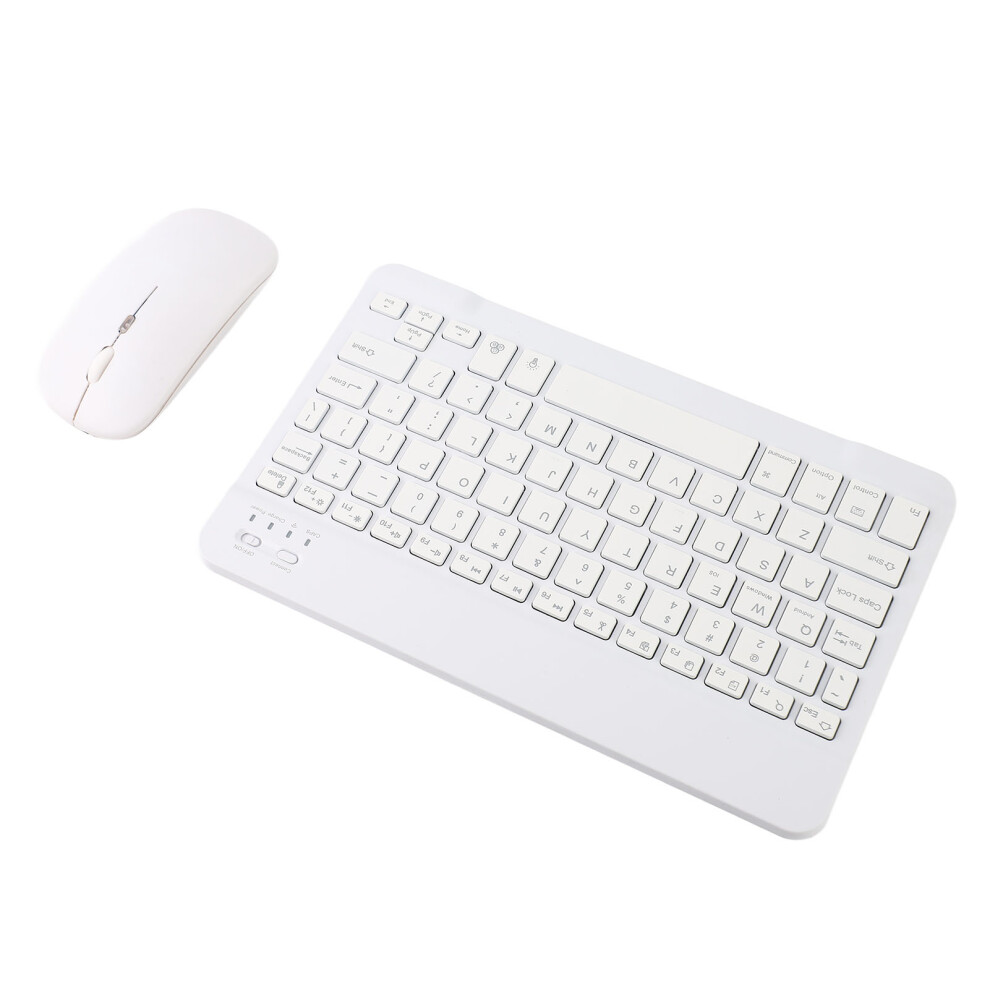 Bluetooth Keyboard Mouse Combo 10 Inch Rgb Backlit Rechargeable White 9371372278634