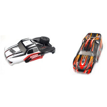 2 Pcs Chassis Car Body Shell Plastic RC Accessory for RC Car Parts, Black-White & Orange