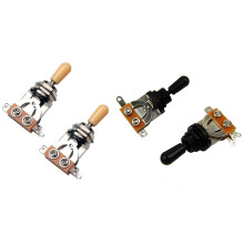 4x Metric 3 Way Short Straight Guitar Pickup Selector Toggle Knob Silver & beige & Silver & black