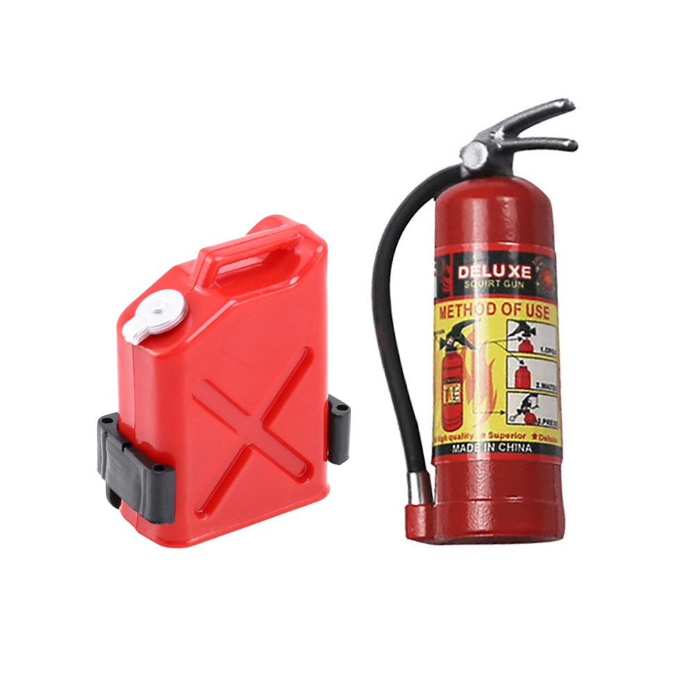 Rc Rock Crawler 1:10 Accessories Fuel Tank With Rc Decoration Metal Fire Extinguisher Red 6034244250413