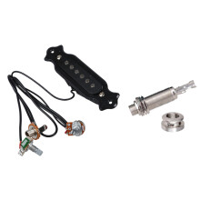 1x Magnetic Acoustic Pickup for Guitar Black & A1347 1 Piece Guitar Bass End Pin Output Jack 1/4 Inch Mono or Stereo