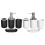 8 Pcs Plastic Bathroom Accessory Set,Bath Toilet Brush Set with Toothbrush Holder,Toothbrush Cup(Black &White) 1